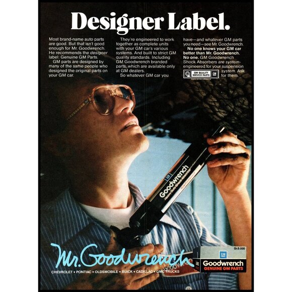 1986 GM Mr Goodwrench Car Parts Vintage Print Ad Mechanic Shocks Wall Art Photo - Picture 1 of 1